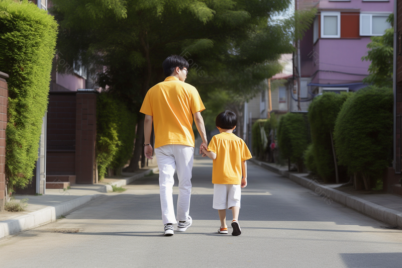 亲子陪伴父亲与小孩手牵手实拍摄影图,高清,摄影图,摄影图片,图片大全,摄影图免费下载